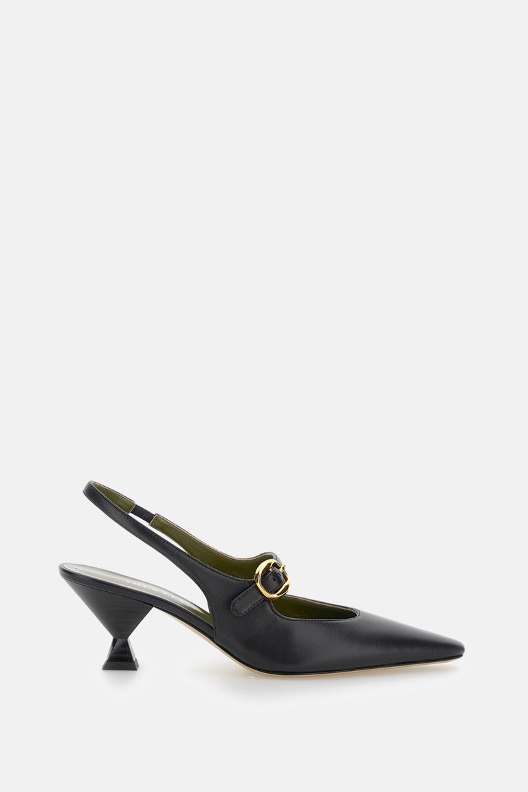 Maria Luca Slingback Pointed-toe Pumps In Black