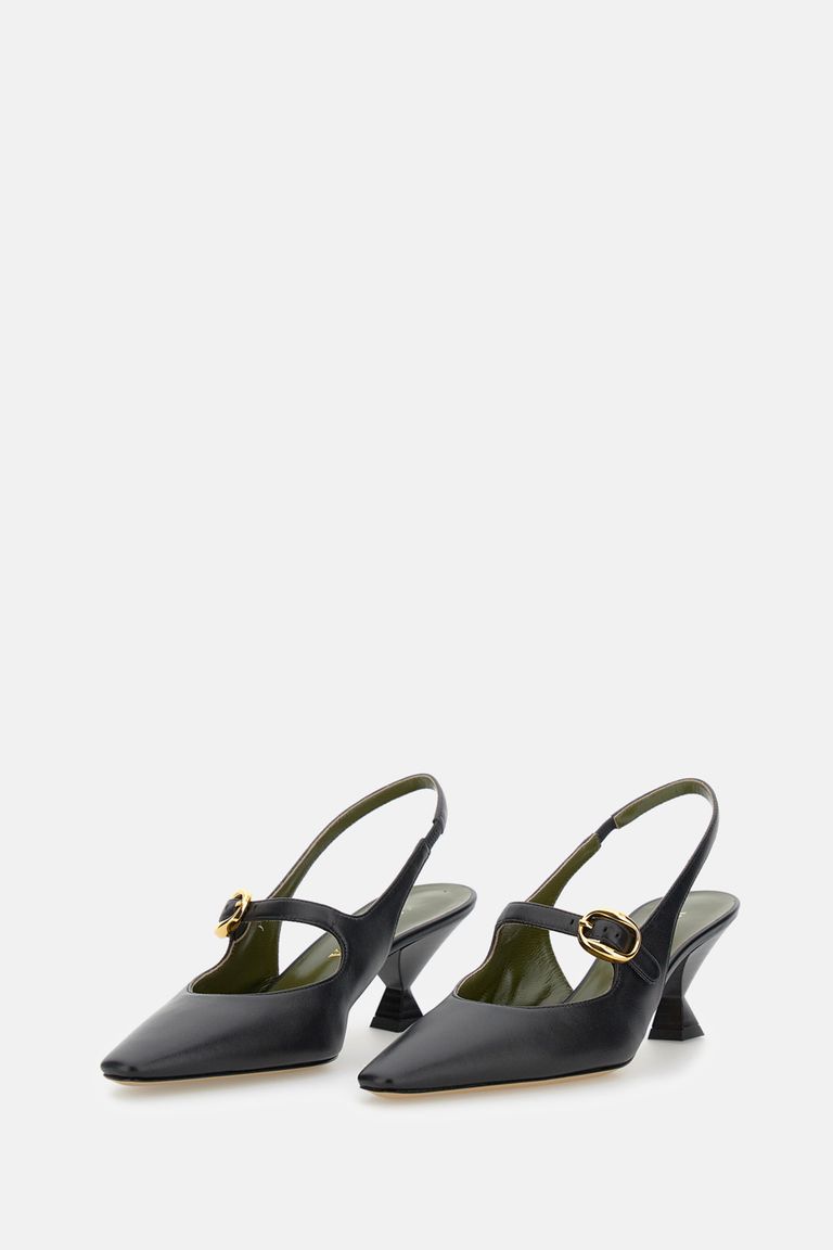 Maria Luca Slingback Pointed-toe Pumps In Black