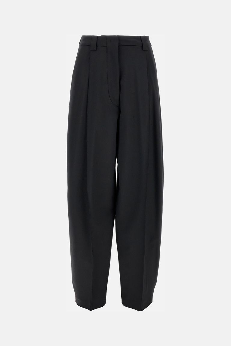 The Latest Tailored Wide Trousers With Pleats In Black