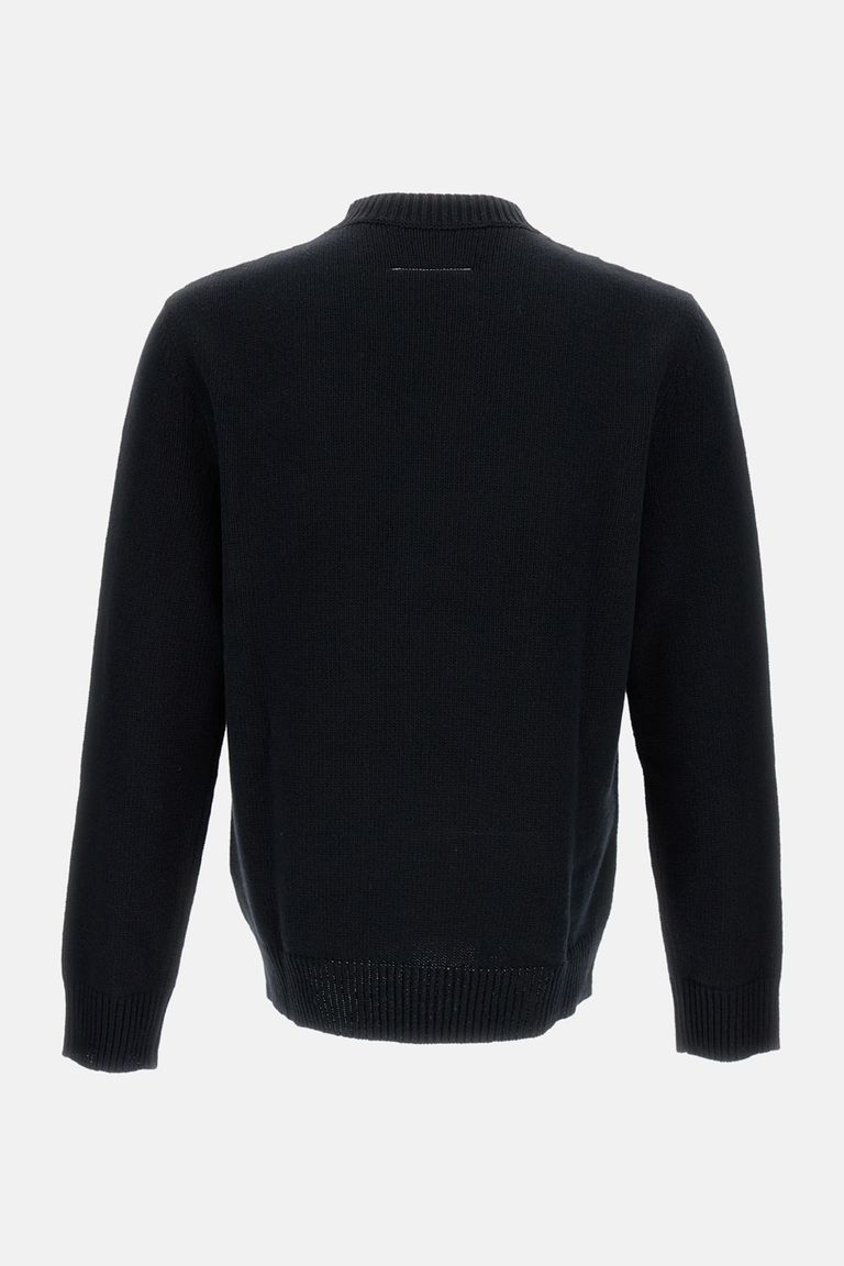 Mm6 Maison Margiela Relaxed Fit Sweater With Tape Detail In Black