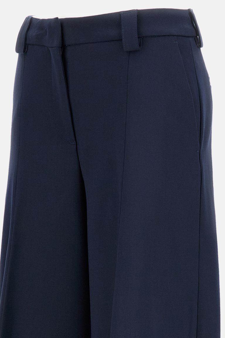 The Latest Wide Trousers With Classic Front Closure In Blue
