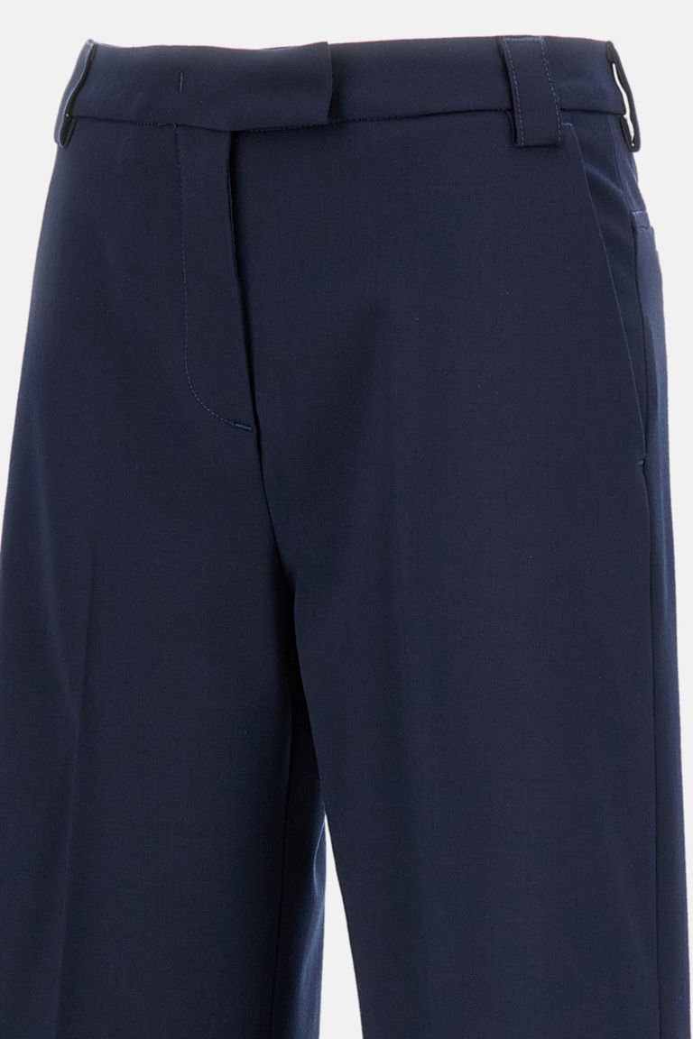 The Latest Wide Trousers With Classic Front Closure In Blue