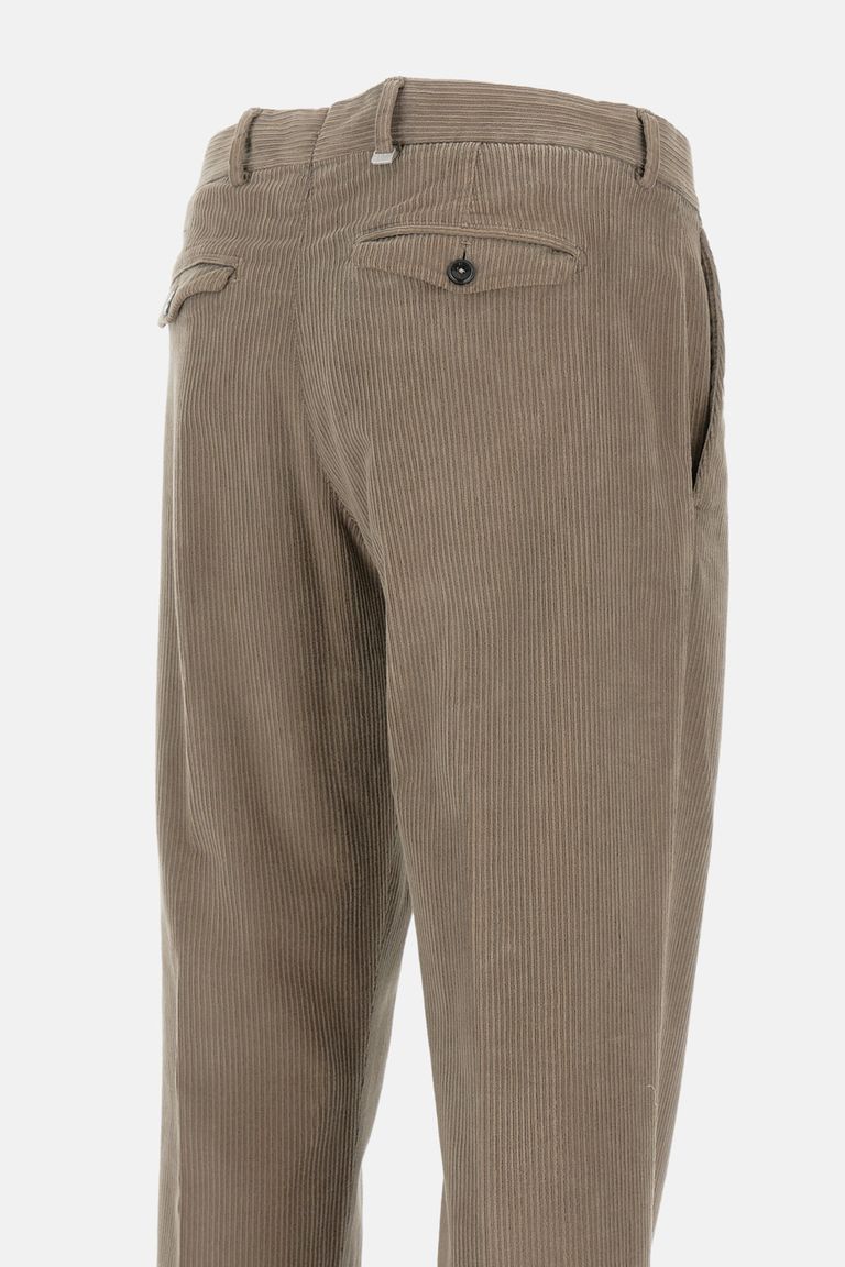 Pt01 Velvet Trousers In Brown