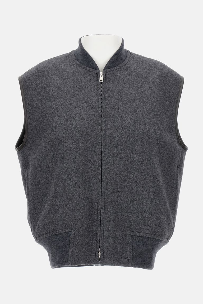 Bottega Veneta Sleeveless Vest In Gray