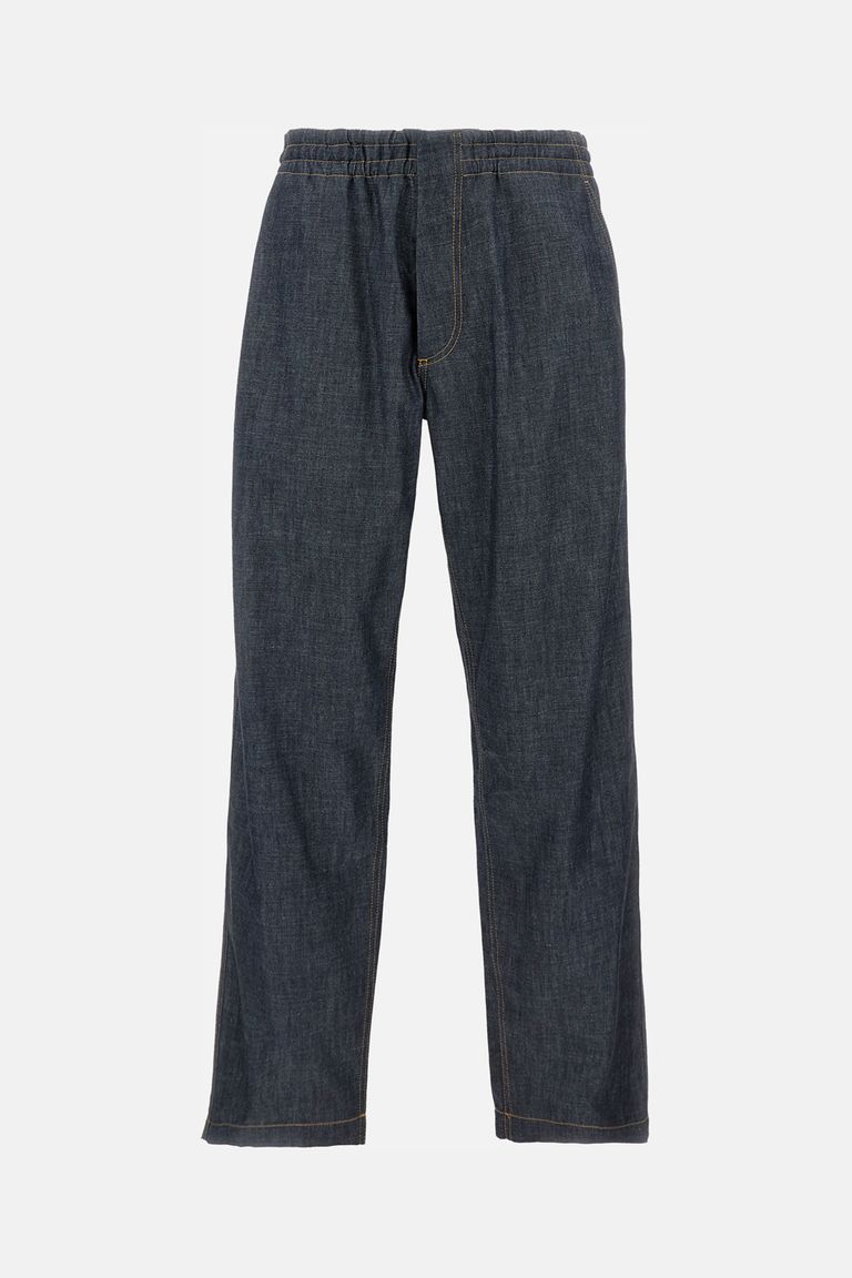 Bottega Veneta Relaxed Barrel Leg Indigo Denim Trousers In Blue