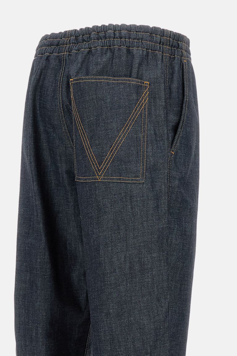 Bottega Veneta Relaxed Barrel Leg Indigo Denim Trousers In Blue