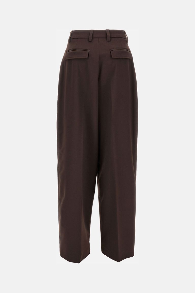 The Latest High-waisted Brown Trousers With Relaxed Fit In Brown