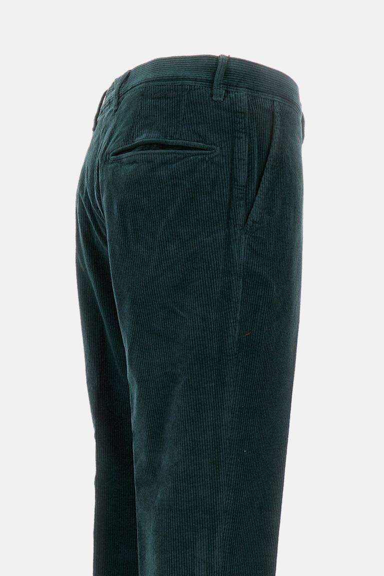 Incotex Tailored Fit Corduroy Trousers With Zip In Green