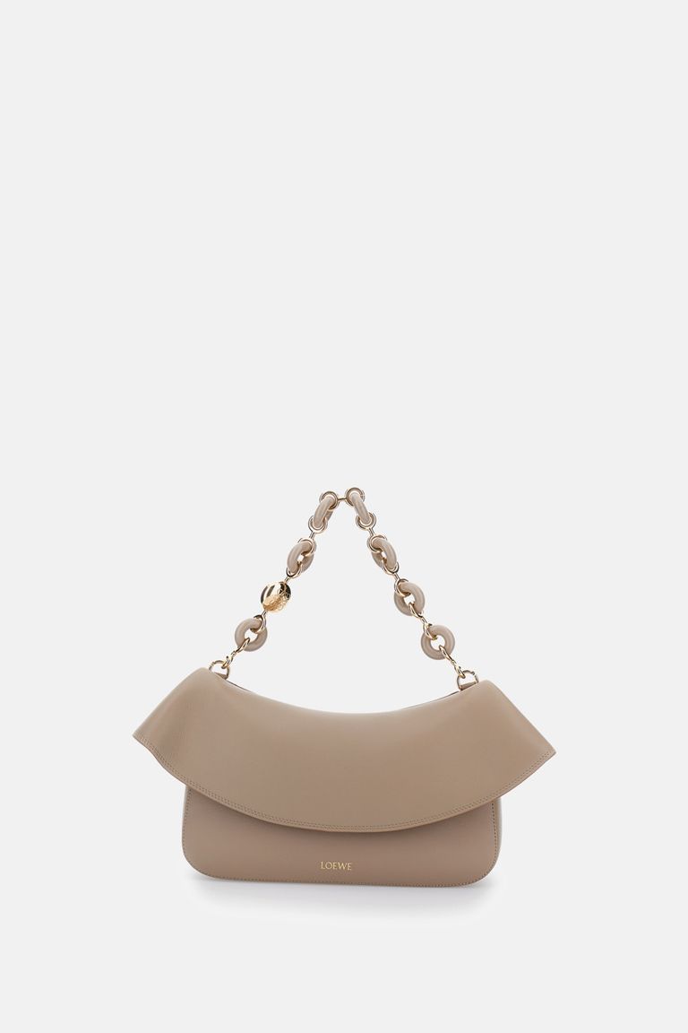 Loewe Womens Ola Medium Leather Cross Body Bag Sand In Sand