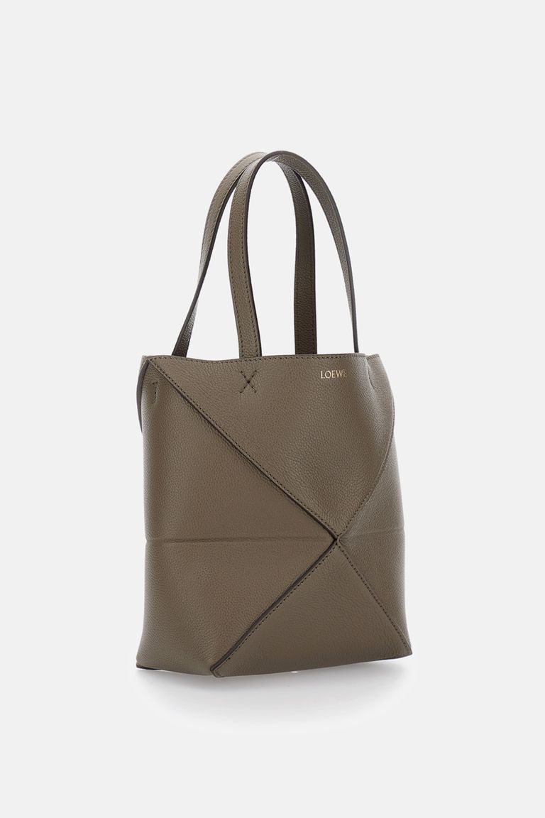 Loewe Puzzle Fold Tote Mini In Gray