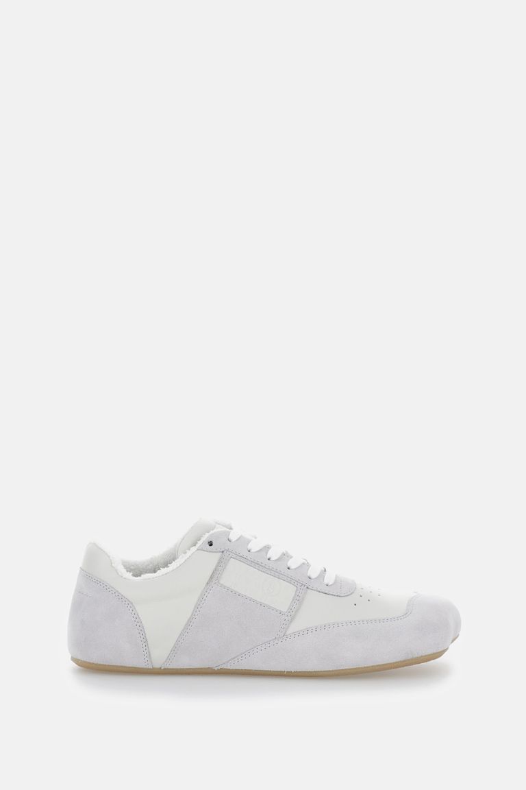 Mm6 Maison Margiela White Leather And Suede Sneaker In White