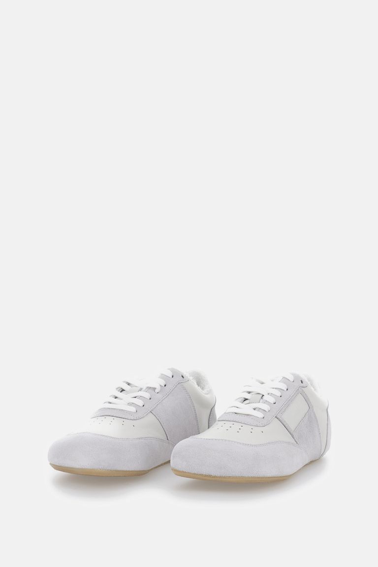 Mm6 Maison Margiela White Leather And Suede Sneaker In White